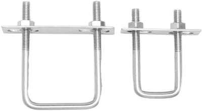 Vierkante U-bout - Haakse Schroefklem - Bevestigen van Componenten - Roestvrij Staal Constructie - M6x35x90mm 6 Stuks - Zilverkleurig