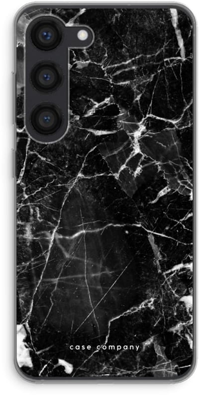 Case Company® - Hoesje geschikt voor Samsung Galaxy S23 hoesje - Zwart Marmer - Soft Cover Telefoonhoesje - Bescherming aan alle Kanten en Schermrand