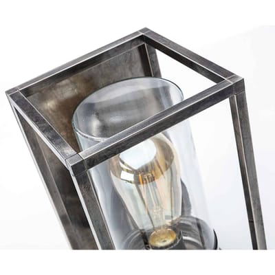Moretti Luce Buitenwandlamp Cubic³ 3365, antiek nikkel/helder