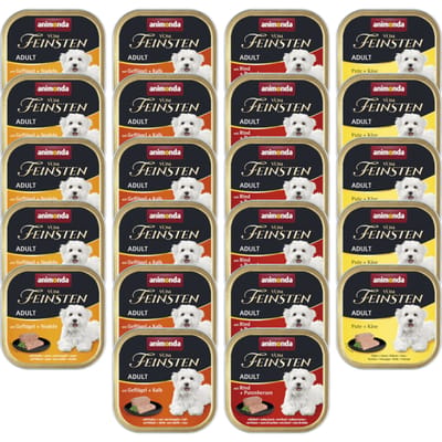 voordeelverpakking 44x150g Mix I (4 soorten) animonda vom Feinsten Adult nat hondenvoer