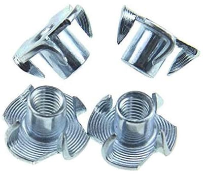 Dailygoods- T-moeren 100 stuks - M6 - Zinkgeplateerd - Schroefdraad - Tafelpoten - Houtwerk - 8mm lengte