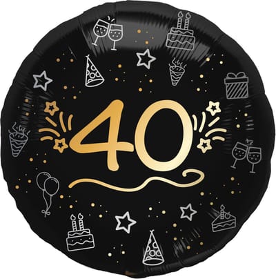 Folat - Folieballon shining glam 40 jaar - 45 cm