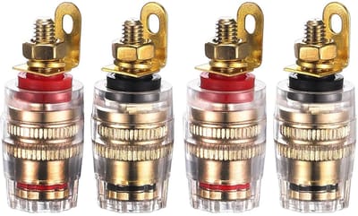 Dailygoody - RUNCCI-YUN 4PCS Speaker Clamp Binding Post - 4mm Banana Plug Connector