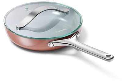Keramische Mini Koekenpan met Glazen Deksel - Antiaanbaklaag, Veilig & Duurzaam, 8 inch