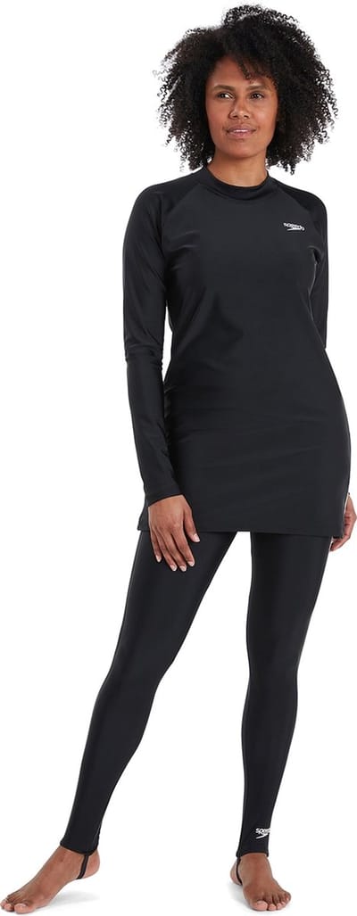 Speedo Swim Long-Line Tunic Badpak Dames - Zwart / Wit - Maat 38