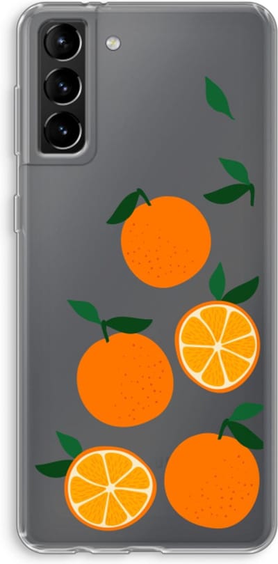 Case Company® - Hoesje geschikt voor Samsung Galaxy S21 Plus hoesje - Will you be my clementine - Soft Cover Telefoonhoesje - Bescherming aan alle Kanten en Schermrand