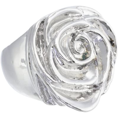 Behave - Ring - Zilverkleurige Roos Ring – Statement Bloem Design – Elegante Vintage Stijl – Nikkelvrij