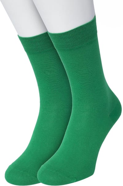 Bonnie Doon Basic Sokken Dames Groen maat 36/42 - 2 paar - Basis Katoenen Sok - Gladde Naden - Brede Boord - Uitstekend Draagcomfort - Perfecte Pasvorm - 2-pack - Multipack - Effen - Green - OL834222.234