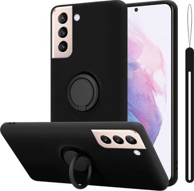 Cadorabo Hoesje geschikt voor Samsung Galaxy S24 PLUS in LIQUID ZWART - Beschermhoes van flexibel TPU silicone Case Cover met ring