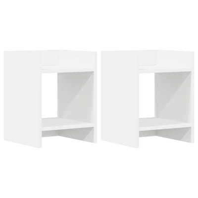 vidaXL - Plantenstand - 2 - st - Wit - 30 - x - 30 - x - 40 - cm - Bewerkt - hout