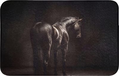Badmat 80x50 cm - Antislip - Krachtig - Paard - Donker - Badmatten voor badkamer - Badkamermat - Douchemat - Badkamer mat