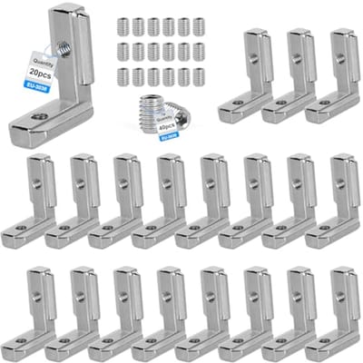 20 stuks T-groef hoekverbindingen voor aluminium profielen met schroeven