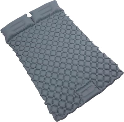 Dubbel Slaapkussen - Luchtmatras Kamperen - Comfortabel Slapen - Met Ingebouwde Voetpomp - 190 x 123 cm - Grijs