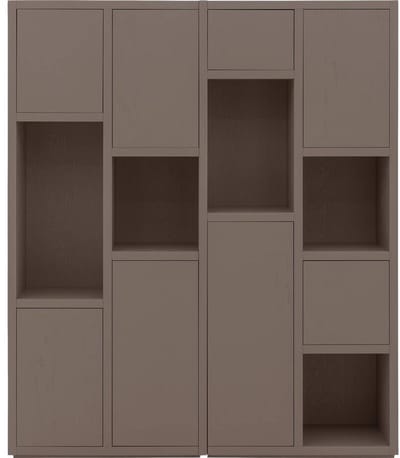 Goossens Wandmeubel Granada, 8 Deuren 5 Open Vakken - Hout Bruin