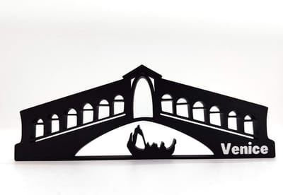 Elegante decoratie uit Venetië – Italiaans souvenir met brug en gondelscène – perfect herinneringscadeau uit Venetië