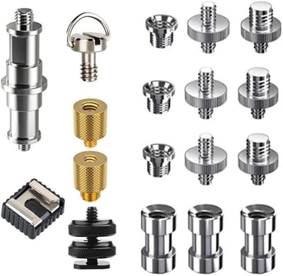 Dailygoods - Camera-schroefadapters - Statiefadapter - Zilver - Converter - 26 stuks schroefadapters - Geschikt voor camerastatieven