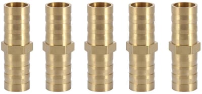 Dailygoods- Slangverbinder 12mm Messing - Rechte 2-weg Koppeling - Pijpverbinder - Prikkeldraad - Kwaliteitsproduct - Industriële Toepassing