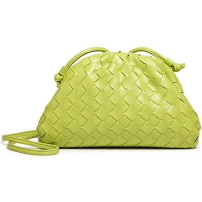Geweven Wolkentas, Dumpling Tas, Populaire Dames Tas, Modieuze Één Schouder Diagonale Span, Een Kleine Tas Vasthoudende Vrouw green veelkleurig