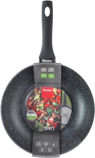 Wokpan 28 cm Gesmeed Aluminium - Geschikt voor alle warmtebronnen