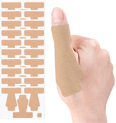 30 stuks kinesiologietape voor duim, zelfklevende duimafdekkingsstickers, rekbare atletische tape, ademende latexvrije banden, duurzame duimtape voor sport en langdurige ondersteuning (huid)