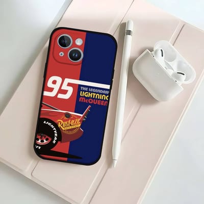 Cars L-Lightning M-McQueen Telefoonhoesje Voor IPhone 17 16 15 14 13 12 11 X XR XS Plus Pro Max Mini Zachte Zwarte Cover iPhoneXR