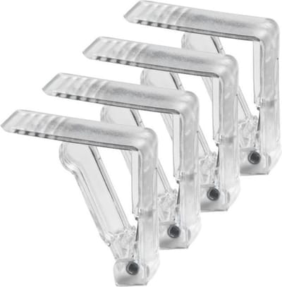 4x stuks tafelkleed klemmen transparant - Tafelkleedklemmen