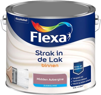 Flexa - Strak In De Lak Binnenlak Zijdeglans - Midden Aubergine - Mengverf - 2,5 L