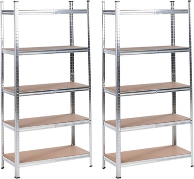 BELIANI XITTA - Stellingkast set van 2 - Zilver - 150 cm - Staal