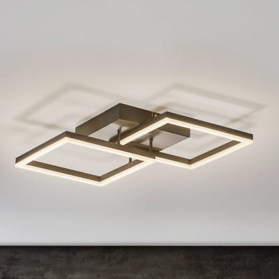 Fabas Luce LED plafondlamp Bard 45x45 cm 2-lamps., antraciet