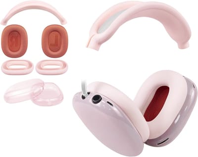 Vervangende Set voor AirPods Max, Mesh Stof Oorkussens, Hoofdband Cover en TPU Bescherming, Zweetbestendig en Krasbestendig Accessoire met Zachte Schuim Oorkussens