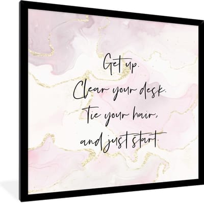 Fotolijst incl. Poster - Studenten - Quotes - Motivatie - Marmer - 40x40 cm - Posterlijst