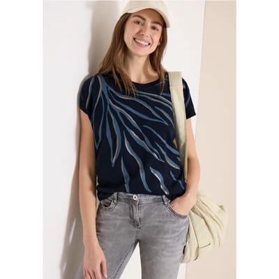 Shirt met ronde hals en frontprint