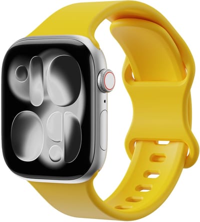 SBG Siliconen Bandje Geschikt voor Apple Watch 1/2/3/4/5/6/7/8/9/10/11/SE - 38/40/41/42MM - Horlogebandje Geel