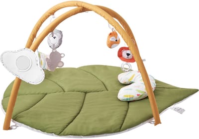 Bladvormige Baby Speelmat met 6 Sensorisch Speelgoed, Grote Activiteitstafel voor Baby's van 0-18 Maanden, Ideaal voor Tummy Time en Vroege Ontwikkeling