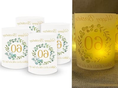 Set van 16 Lichtcovers voor Tafellampen en Theelichten, Decoratie voor Communie en Doop, Eucalyptus, 10 cm, Stijlvolle Tafeldecoratie en Kaarsenhouder