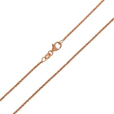 Cavill - 925 Sterling Zilveren Ketting - Rosé Verguld - 45 cm - Fijn Kriskras Patroon - Elegant Filigrain Design - Dames Sieraden