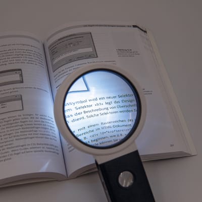 WEDO LED-UV-loep met uitklapbare standaard, zwart/wit