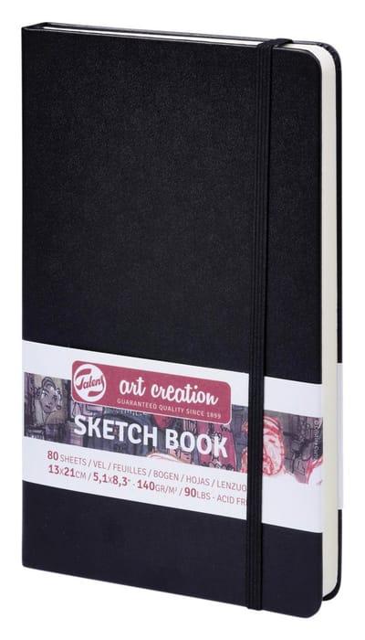 Schetsboek talens art creation zwart 13x21 cm | 5 stuks