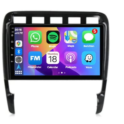 Autoradio 2/32GB met Carplay en Android auto | Geschikt voor Porsche Cayenne 1 2002-2011 | Radio scherm met Navigatie | 2002 2003 2004 2005 2006 2007 2008 2009 2010 2011 | porsch 9PA