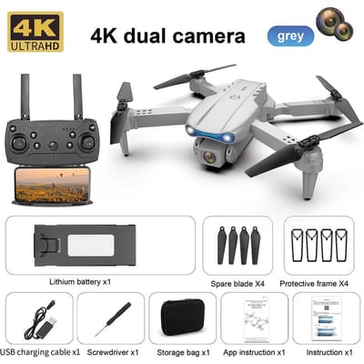 2025 NIEUWE K3 RC Drone 4K HD Luchtfotografie Enkele/Dubbele Camera Wifi FPV Obstakel Vermijding Zwaartekracht Sensing Quadcopter Opvouwbaar Vliegtuig Quadcopter Dual camera 1 battery grijs