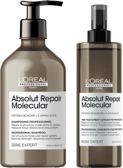 L`Oreal Professionel - Absolut Repair Molecular - 500ML - Beschadigd Haar Pakket - Shampoo + Pre- Treatment - Serie Expert Giftset