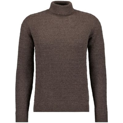 Ragman Trui Rollneck Structure Knit Merino Cashmere Bruin / male