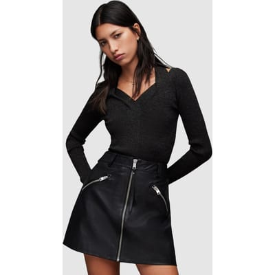 AllSaints Chara Jumper Black Größe: L | Longsleeves Outlet | Damen | Schwarz