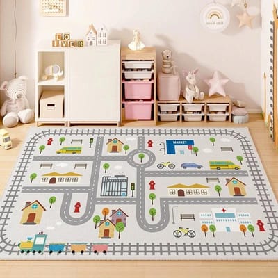 Kinderkamer Speelruimte Tapijt Woonkamer Slaapkamer Kinderen Autobaan Digitaal puzzelspelmat Baby speel kruipmat 60*90cm