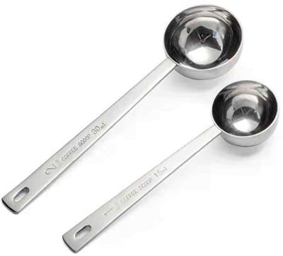 RVS Maatlepels Set van 2 – 15 ml & 30 ml – Meetlepels voor Koffie en Poeders