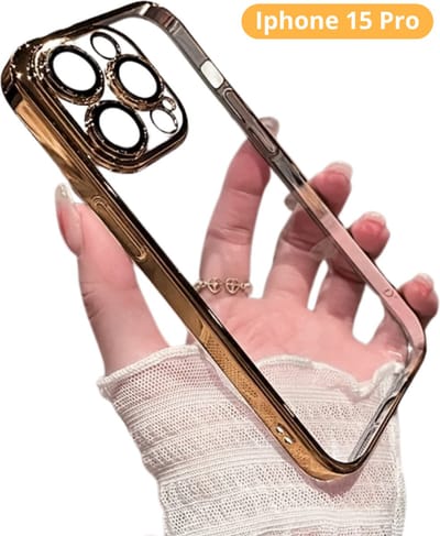 Livano Telefoon Hoesje - Telefoonhoesjes - Phone Case - Shockproof - Premium Protection - Geschikt Voor iPhone 15 Pro - Goud