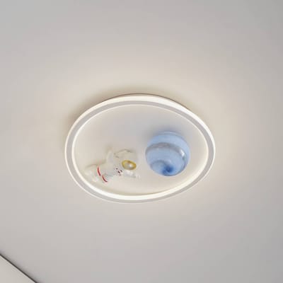 Lindby LED plafondlamp Kosmo, 40 cm, wit, metaal, aarde