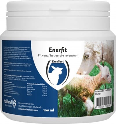 Excellent Enerfit lam/geit - 100 ml - Directe energie in vloeibare vorm voor pasgeboren lammeren – Aanvullend diervoer - Ideale biestaanvulling - Boost voor pasgeboren lammeren - Energie, Voeding en Vitaminen