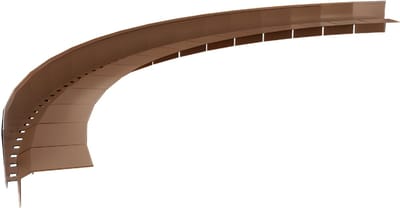 Renoplast, Aluminium Dakrandprofiel W60, Geventileerde vloerbedekking, Waterafvoersystemen, Gebogen profiel met inkeping 200 cm, Bruin