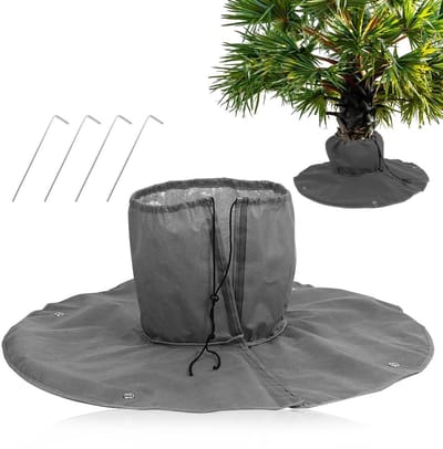 Dailygoods- Winterbescherming Dubbele Isolatie - Vorstbescherming Buitenkraan - Herbruikbare Beschermhoes - 90cm Diameter - 30cm Hoogte - 4 Ankers